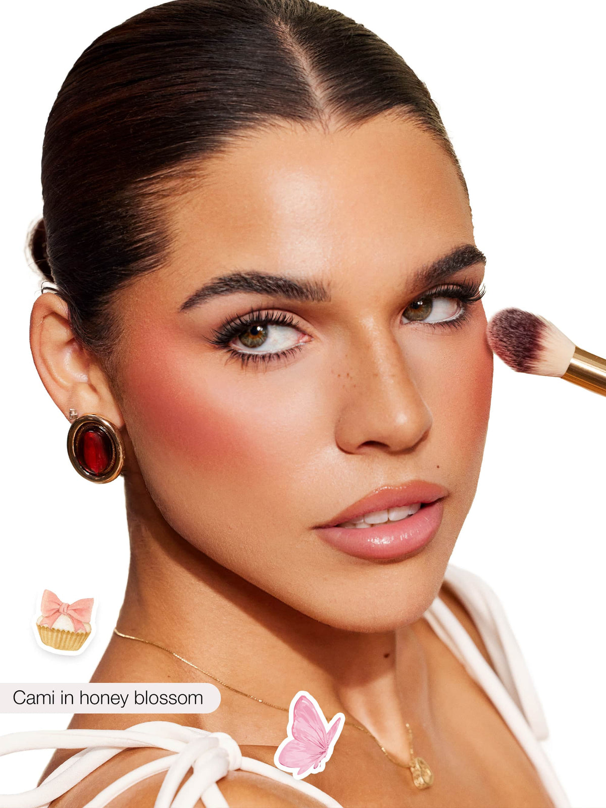 double-ended cream & powder cheek brush