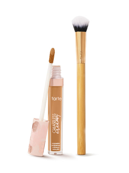 creaseless creamy full-coverage concealer & paw brush duo